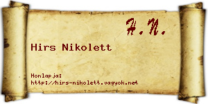 Hirs Nikolett névjegykártya
